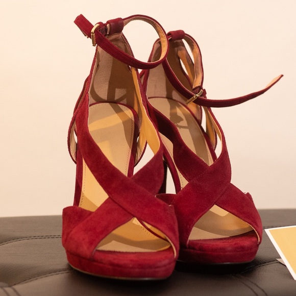 Strappy Maroon Heels - Picture 4 of 4
